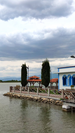 Saint Nicholas of Porto Lagos Xanthi greece Unique Floating Monastery.の写真素材
