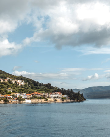 Cruise from Nidri port in Lefkada or Lefkas Greek island, Ionian Sea near Preveza. Summer vacation...