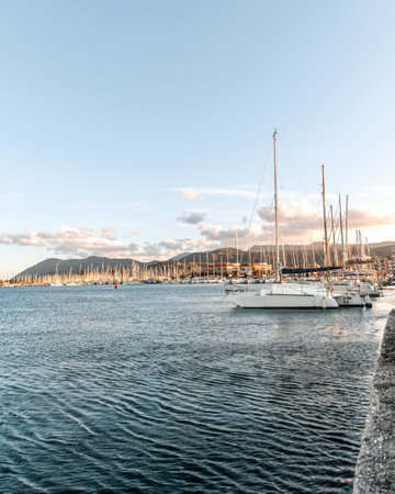 Lefkada or Lefkas Greek island, Ionian Sea near Preveza. Summer vacation and sunset colors.の写真素材