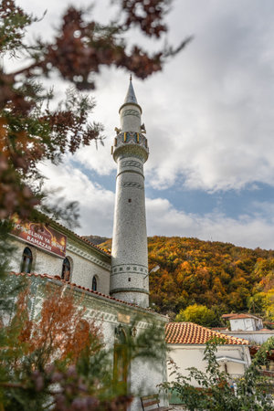 Pomak villages near Xanthi, beautiful scenery and minaret architecture, muslim culture and religion.の写真素材