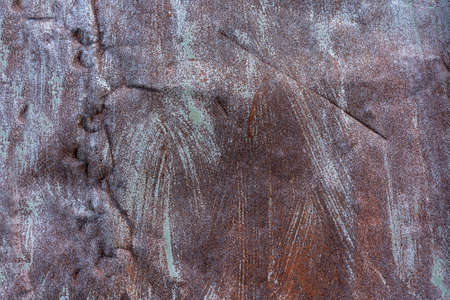 Old rusty painted metal background texture plate