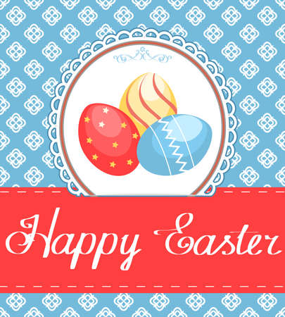 Holiday Easter eggs vector background.のイラスト素材