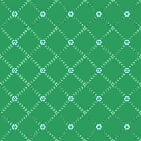 Seamless abstract floral pattern. Vector green background.のイラスト素材