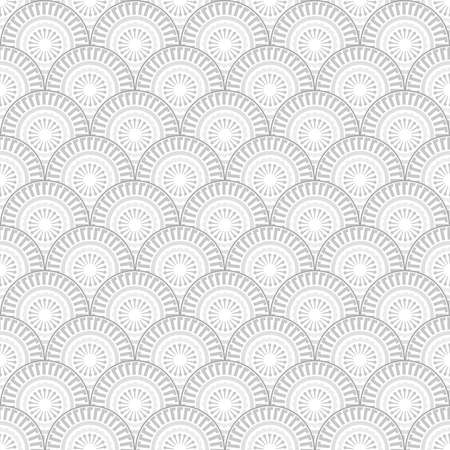 Abstract geometric pattern. Seamless vector background. Grey and white ornamentのイラスト素材