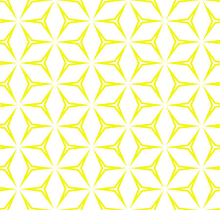 The geometric pattern with stripes, rhombuses. Seamless vector background. White and yellow texture. Graphic modern pattern.のイラスト素材