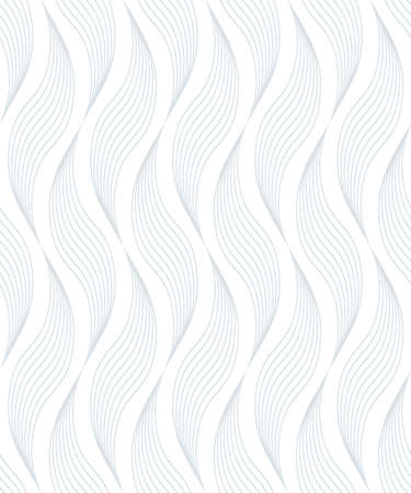 The geometric pattern with wavy lines. Seamless vector background. Gray and white texture.のイラスト素材