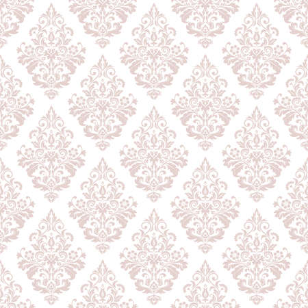 1210Floral pattern. Wallpaper baroque, damask. Seamless vector background. Pink and white ornament.のイラスト素材