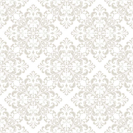 Wallpaper in the style of baroque. A seamless vector background. White and grey floral ornament graphic vector pattern.のイラスト素材