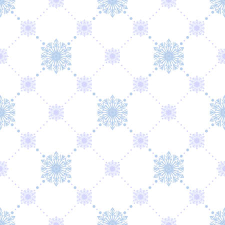 Abstract geometric pattern snowflakes. A seamless background. Blue and white texture graphic modern pattern.のイラスト素材