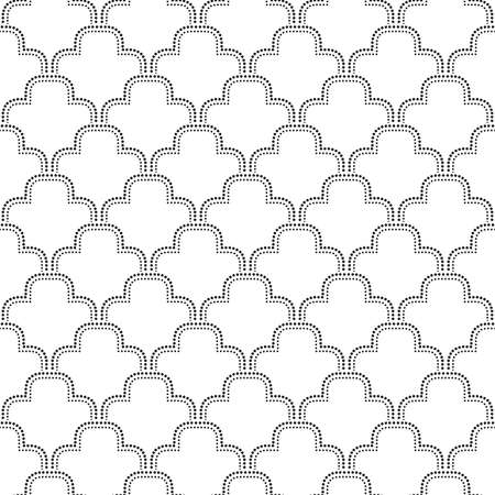 The geometric pattern with lines, points. Seamless vector background. White and grey texture. Graphic modern patternのイラスト素材