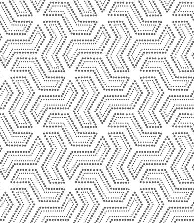 Abstract geometric pattern with points seamless vector background. White and gray ornament.のイラスト素材