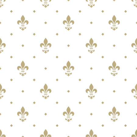 Floral pattern. Wallpaper baroque, damask. Seamless vector background. White and gold ornamentのイラスト素材