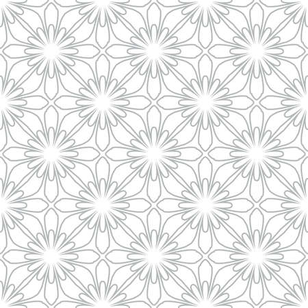 Flower geometric pattern. Seamless vector background. White and grey ornament.のイラスト素材