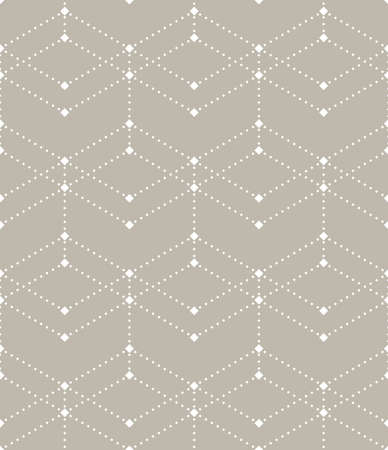 The geometric pattern with points. Seamless vector background. White and beige texture. Graphic modern patternのイラスト素材