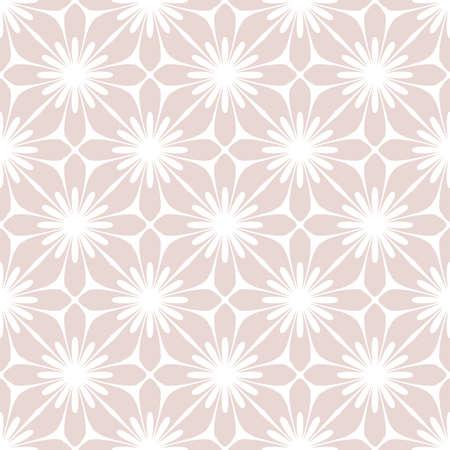 Flower geometric pattern. Seamless vector background. White and pink ornamentのイラスト素材