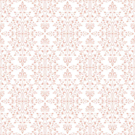 Floral pattern. Wallpaper baroque, damask. Seamless vector background. White and pink ornamentのイラスト素材