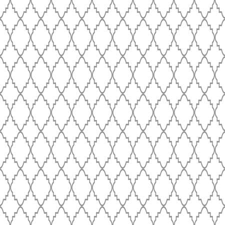 Abstract geometry pattern in Arabian style. Seamless vector background. White and grey graphic ornament.のイラスト素材