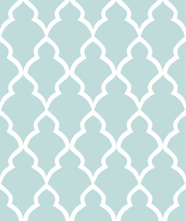 Abstract geometry pattern in Arabian style. Seamless vector background. White and blue graphic ornamentのイラスト素材