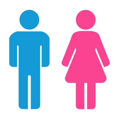 Man and woman icons. Restroom icon, toilet sign. Vector graphic.のイラスト素材