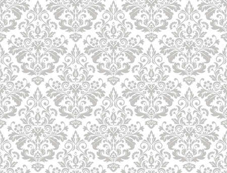 Grey and white seamless floral pattern backgroundのイラスト素材