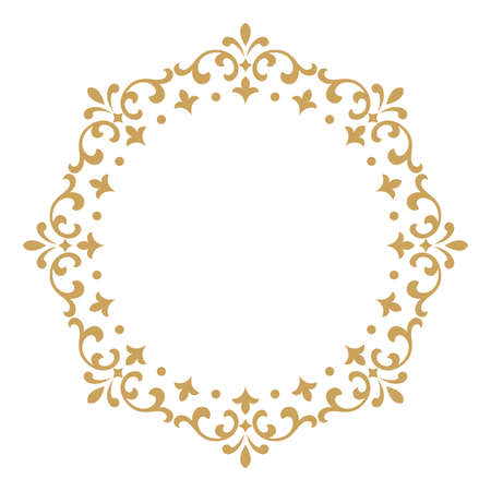 Decorative frame on Elegant vector element for design in Eastern style, place for text.のイラスト素材