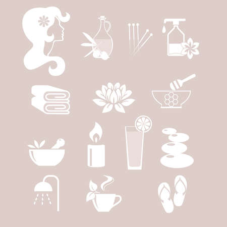 Vector graphic arts. Spa icons set. Graphic modern illustration.のイラスト素材
