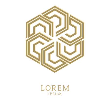 Logo vector  element. Geometric design template - gold  logo isolated on white background.のイラスト素材
