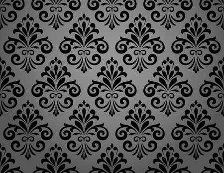 Floral pattern. Wallpaper baroque, damask. Seamless vector background. Black ornamentのイラスト素材