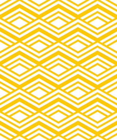 Abstract geometric pattern with stripes, lines. A seamless vector background. White and yellow ornamentのイラスト素材