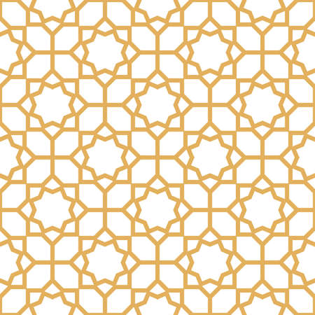 The geometric pattern with lines. Seamless vector background. White and gold texture. Graphic modern...