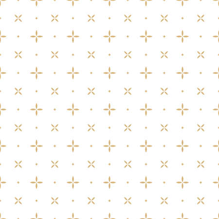 Flower geometric pattern. Seamless vector background. White and gold ornament. Ornament for fabric, wallpaper, packaging, Decorative printのイラスト素材