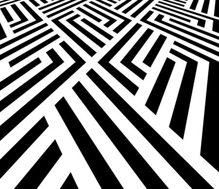 Abstract geometric pattern with stripes, lines. Vector background. White and black ornament. Simple lattice graphic designのイラスト素材