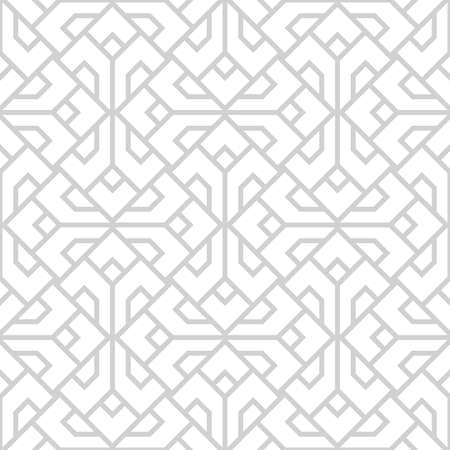 Abstract geometric pattern with stripes, lines. Seamless vector background. White and grey ornament. Simple lattice graphic design.のイラスト素材