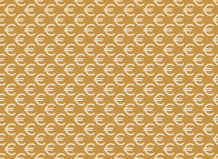 Abstract geometric pattern with euro. A seamless vector background. White and gold ornament. Graphic modern pattern. Simple lattice graphic designのイラスト素材