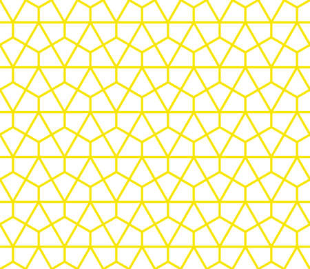 The geometric pattern with lines. Seamless vector background. White and yellow texture. Graphic modern pattern. Simple lattice graphic designのイラスト素材