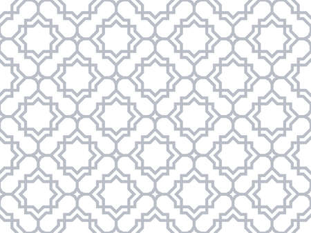 Abstract geometry pattern in Arabian style. Seamless vector background. White and blue graphic...