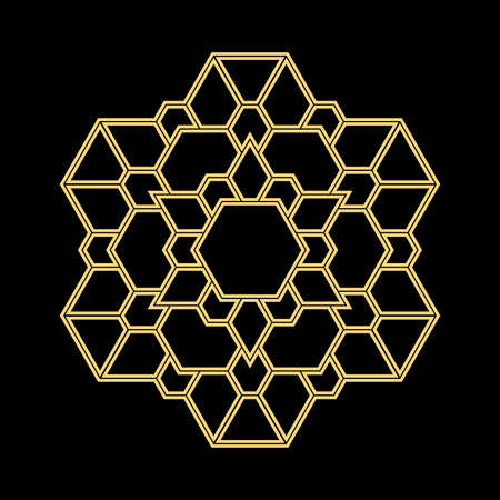 Decorative line art frames for design template. Elegant element in Eastern style, place for text....
