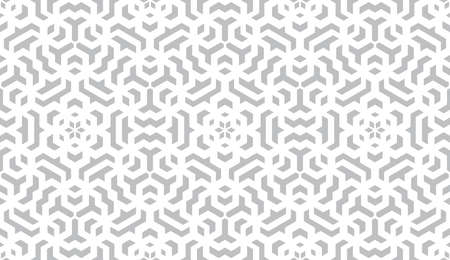 Abstract geometry pattern in Arabian style. Seamless vector background. White and grey graphic ornament. Simple lattice graphic design.のイラスト素材