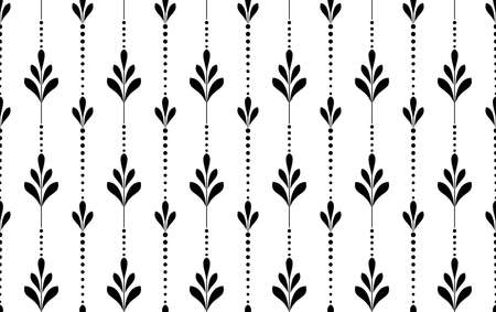Flower geometric pattern. Seamless vector background. White and black ornament. Ornament for fabric, wallpaper, packaging, Decorative printのイラスト素材