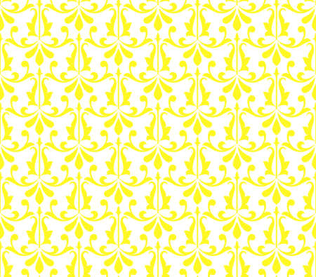 Flower geometric pattern. Seamless vector background. White and yellow ornament. Ornament for fabric, wallpaper, packaging, Decorative printのイラスト素材