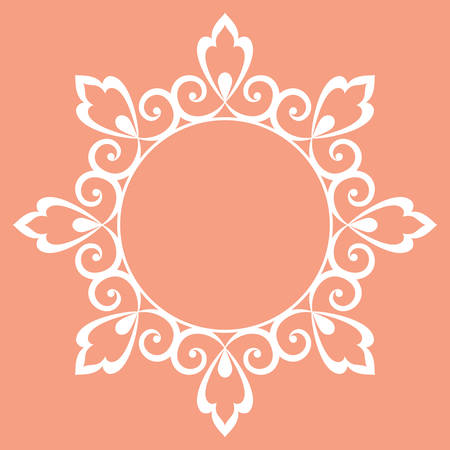 Decorative frame Elegant vector element for design in Eastern style, place for text. Floral pink border. Lace illustration for invitations and greeting cardsのイラスト素材
