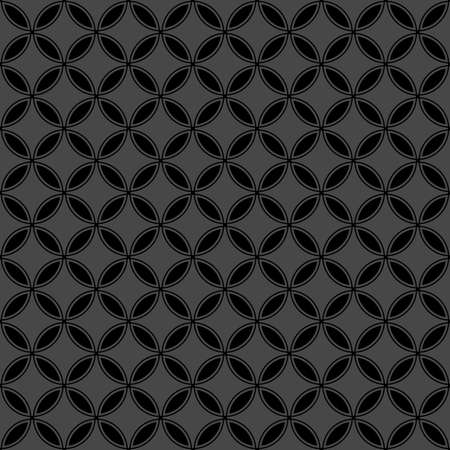 The geometric pattern with circles. Seamless background. Black texture. Graphic modern patternの写真素材