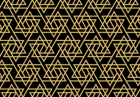 The geometric pattern with lines. Seamless vector background. Gold and black texture. Graphic modern...