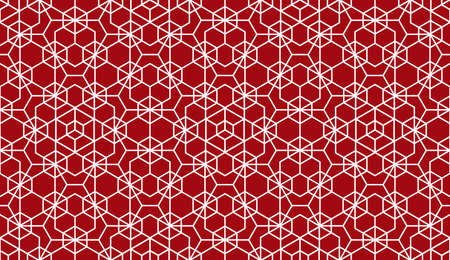 The geometric pattern with lines. Seamless vector background. White and red texture. Graphic modern pattern. Simple lattice graphic designのイラスト素材