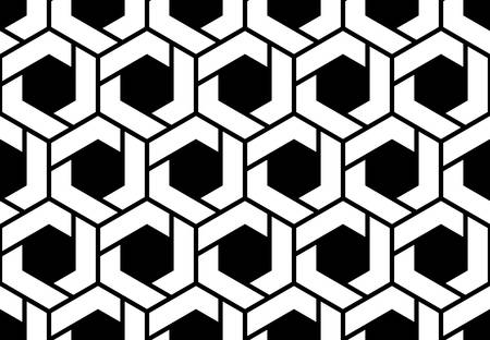 Abstract geometric pattern. A seamless vector background. White and black ornament. Graphic modern...