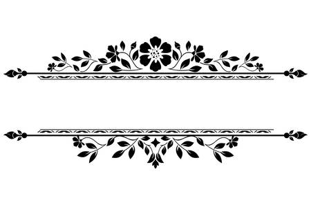 Vintage black element. Graphic vector design. Damask graphic ornamentのイラスト素材