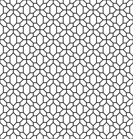 Abstract geometry pattern in Arabian style. Seamless background. White and black graphic ornamentの写真素材