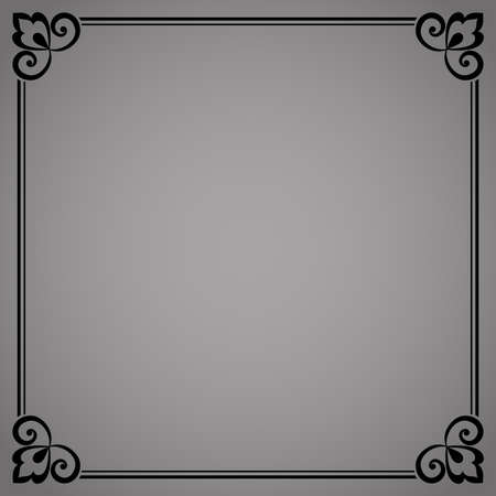 Decorative frame Elegant vector element for design in Eastern style, place for text. Floral black border. Lace illustration for invitations and greeting cardsのイラスト素材