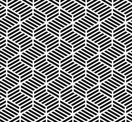 Abstract geometric pattern with stripes, lines. Seamless background. White and black ornament. Simple lattice graphic designの写真素材