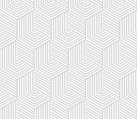 Abstract geometric pattern with stripes, lines. Seamless vector background. White and grey ornament. Simple lattice graphic design.のイラスト素材